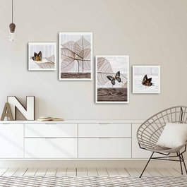 Wallity Cuadro Decorativo Enmarcado en MDF (4 Piezas)